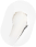 'White wireless computer mouse against a white background.'