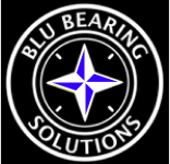 A black-and-blue compass logo for Blu Bearing Solutions.