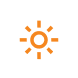 Orange sun icon inside a white circle.