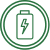 Green battery icon with a lightning bolt in the center.