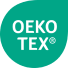 Green logo with 'OEKO-TEX®' text in white on a curved shape.