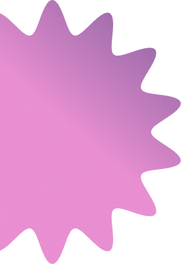 A pink, abstract starburst shape with soft gradient edges.