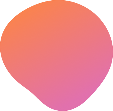 A smooth, gradient blob with orange to pink hues on a white background.