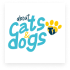 'About Cats & Dogs logo with a paw print.'