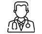 Icon of a doctor with a stethoscope.