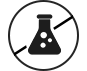 A flask with liquid inside a circular border.