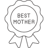 Ribbon with the words 'Best Mother' in the center.