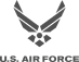 US Air Force logo with stylized wings and text beneath.