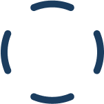 Dark blue broken circle icon with four outer segments.