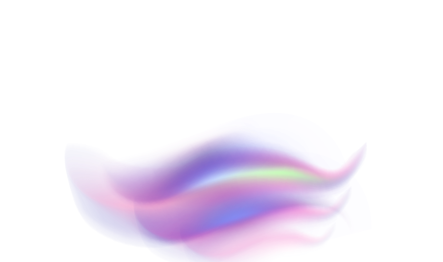 Colorful abstract wave with smooth purple, pink, and blue hues on a black background.