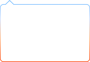 Text box with a gradient border and a speech bubble on top.