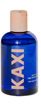 Blue KAXI brand bottle with a peach-colored cap.