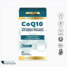 CoQ10 supplement box with 100mg softgels for heart and energy support.