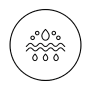 Ornate chandelier inside a circle line drawing.