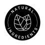 Logo with two leaves and the text 'Natural Ingredients.'