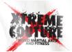 Xtreme Couture logo with red and black paint splashes.
