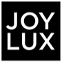 Black square with 'JOY LUX' written in white text.