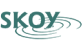 The SKOV logo with stylized text and swoosh design.