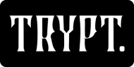 The word 'TRYPT.' in a stylized, bold white font on a black background.