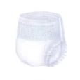 White disposable baby diaper on a white background.