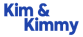 Blue text saying 'Kim & Kimmy' on a transparent background.