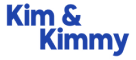 The text 'Kim & Kimmy' in blue letters.