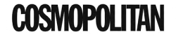 Logo of Cosmopolitan magazine in bold black letters.