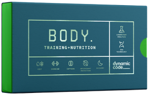 A blue and green box labeled 'Body: Training + Nutrition' by Dynamic Code.