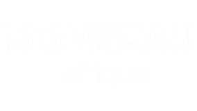 The image displays the text 'MONBEAU afrique' on a black background.