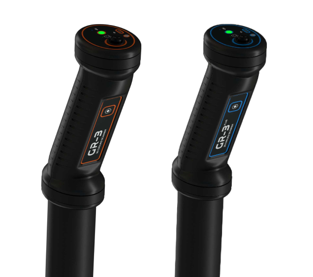 Two black electric scooter handles with LED indicators and control buttons.