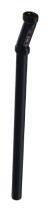 A black metal pipe with a bend and flared opening at the top.