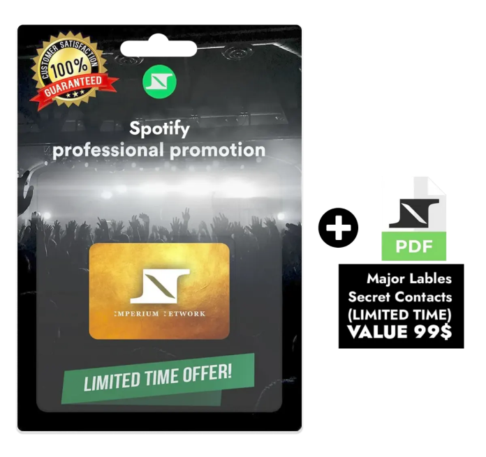 Promotional package for Spotify with a bonus PDF of major label secret contacts valued at $99.